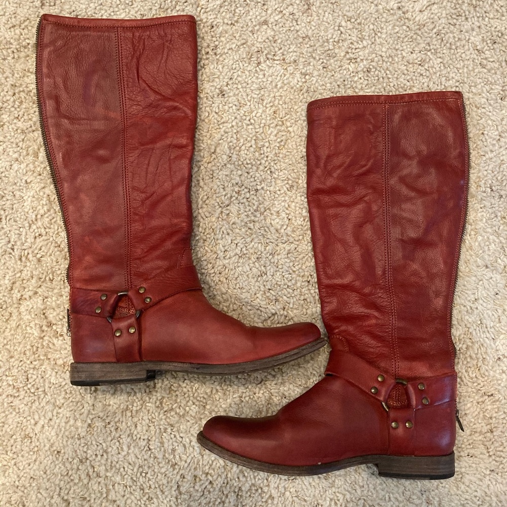 Red Frye Harness Boots